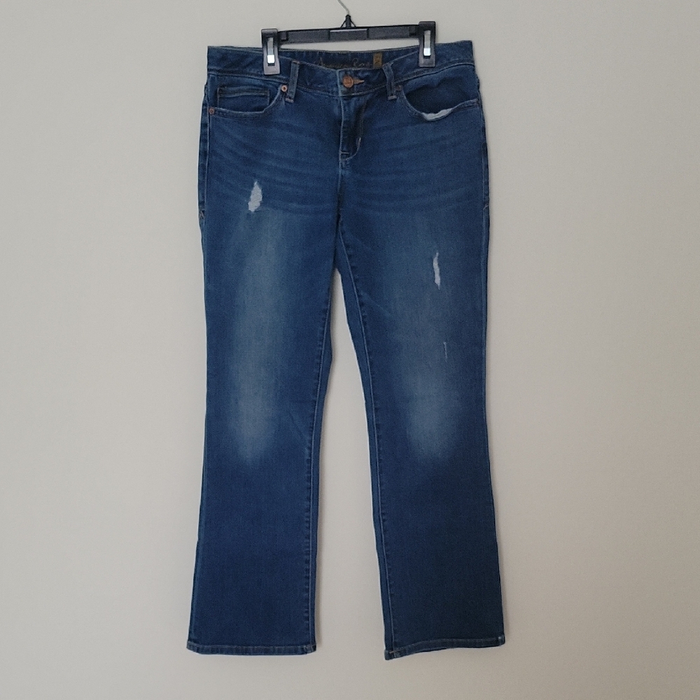 American Rag Women's Distressed Blue Straight Leg Jeans Size 7